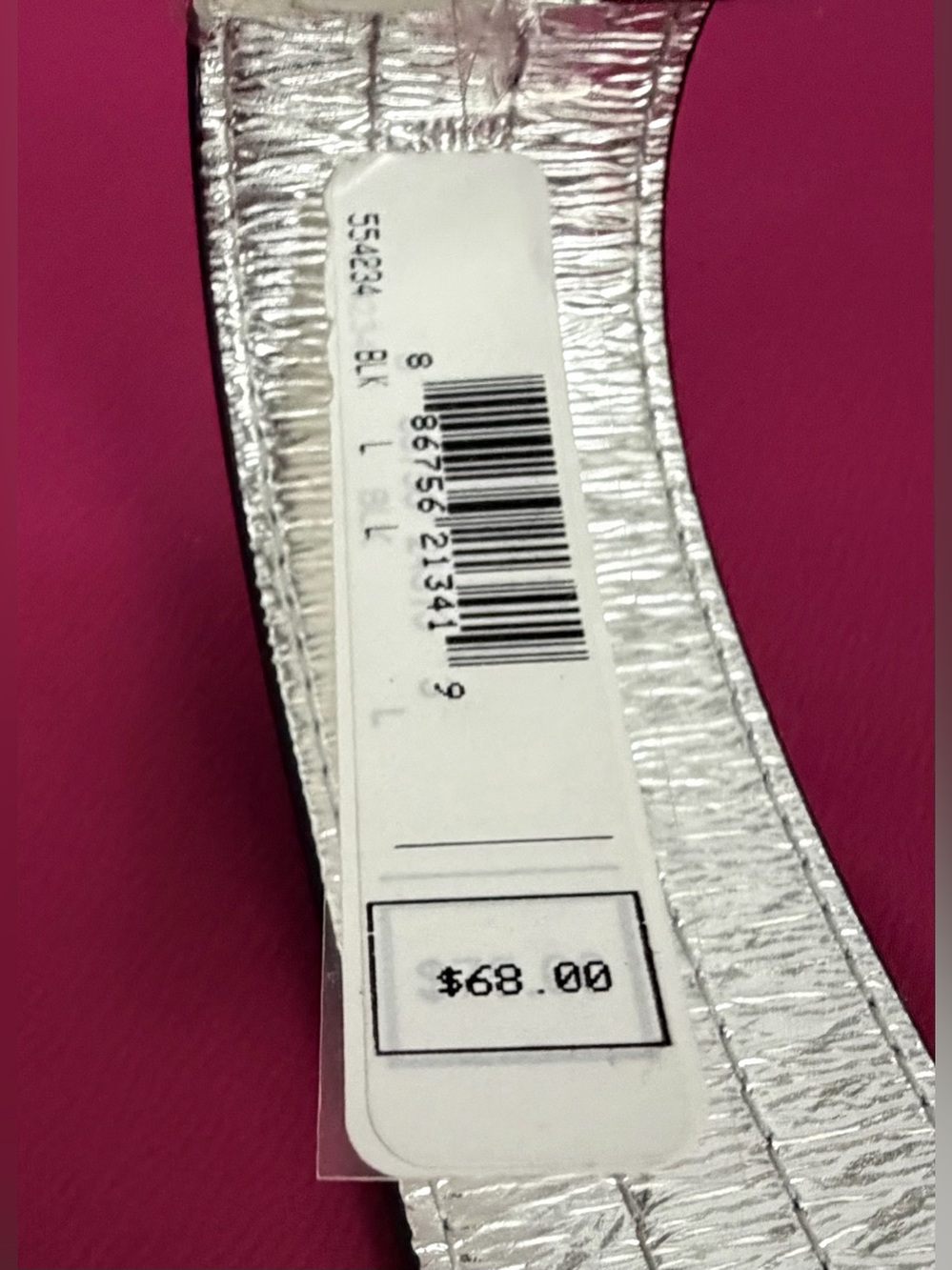 Michael Kors Black Chunky Wide Synthetic Leather Belt w/Silver Logo Plate Large - Picture 2 of 6